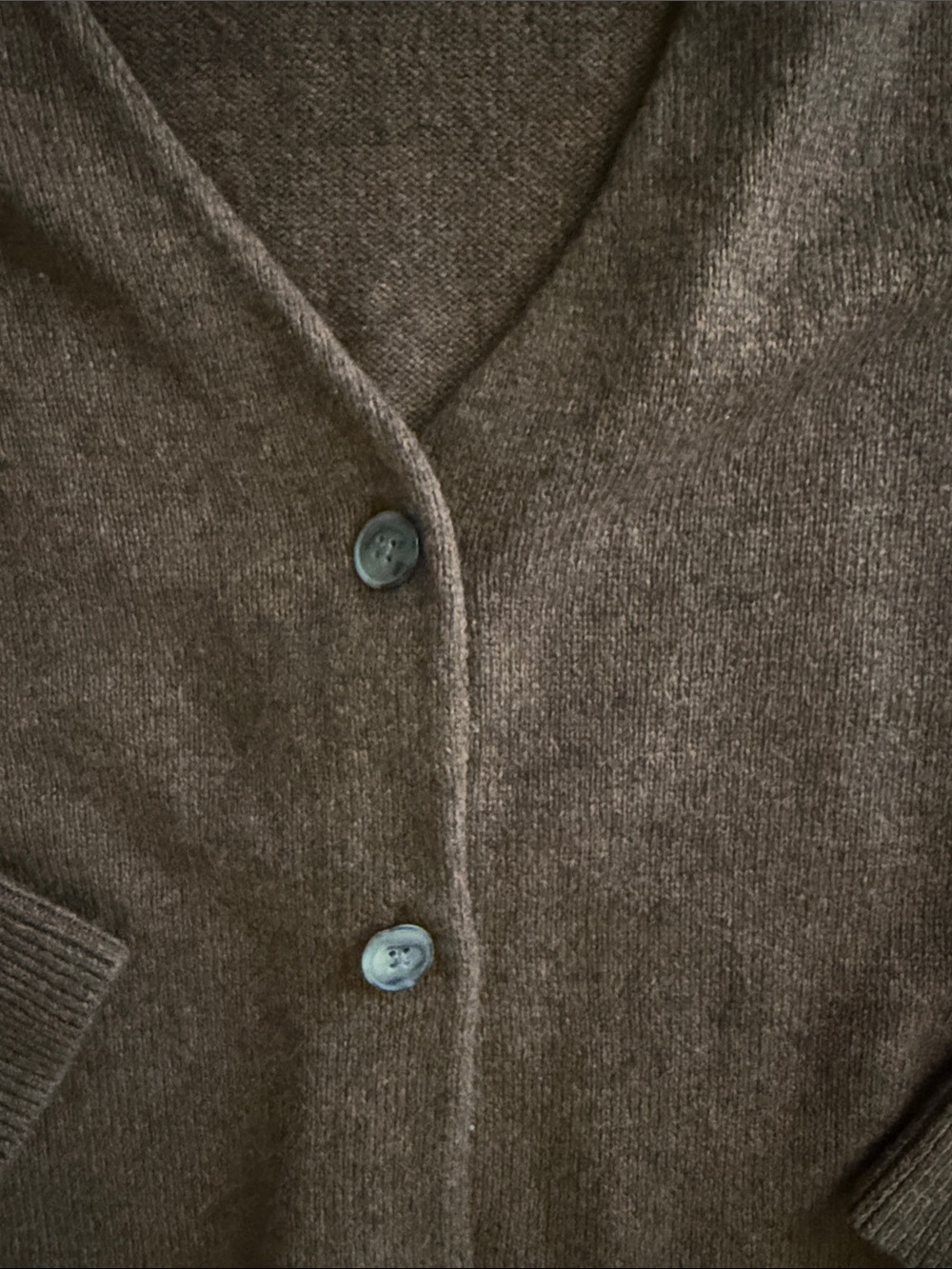 Madewell Chestnut Brown V-Neck Button Cardigan - Picture 3 of 6